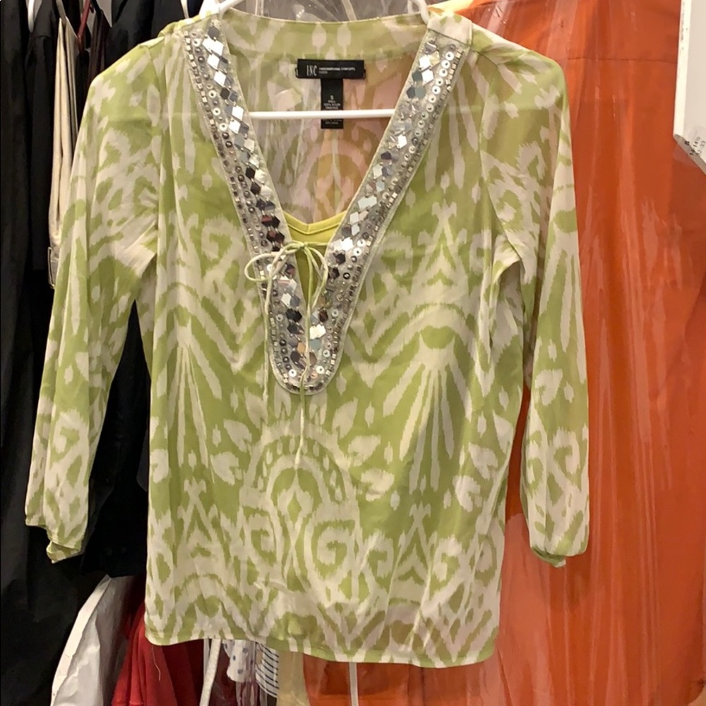 Sheer top with inside shirt